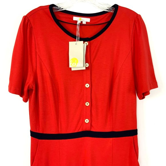 NWT Boden Maria Red Ponte  Knit Dress Career Size 10 - Picture 3 of 16